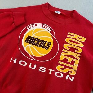 Vintage 90s Houston Rockets NBA Basketball Crewneck Sweatshirt Red Logo 7